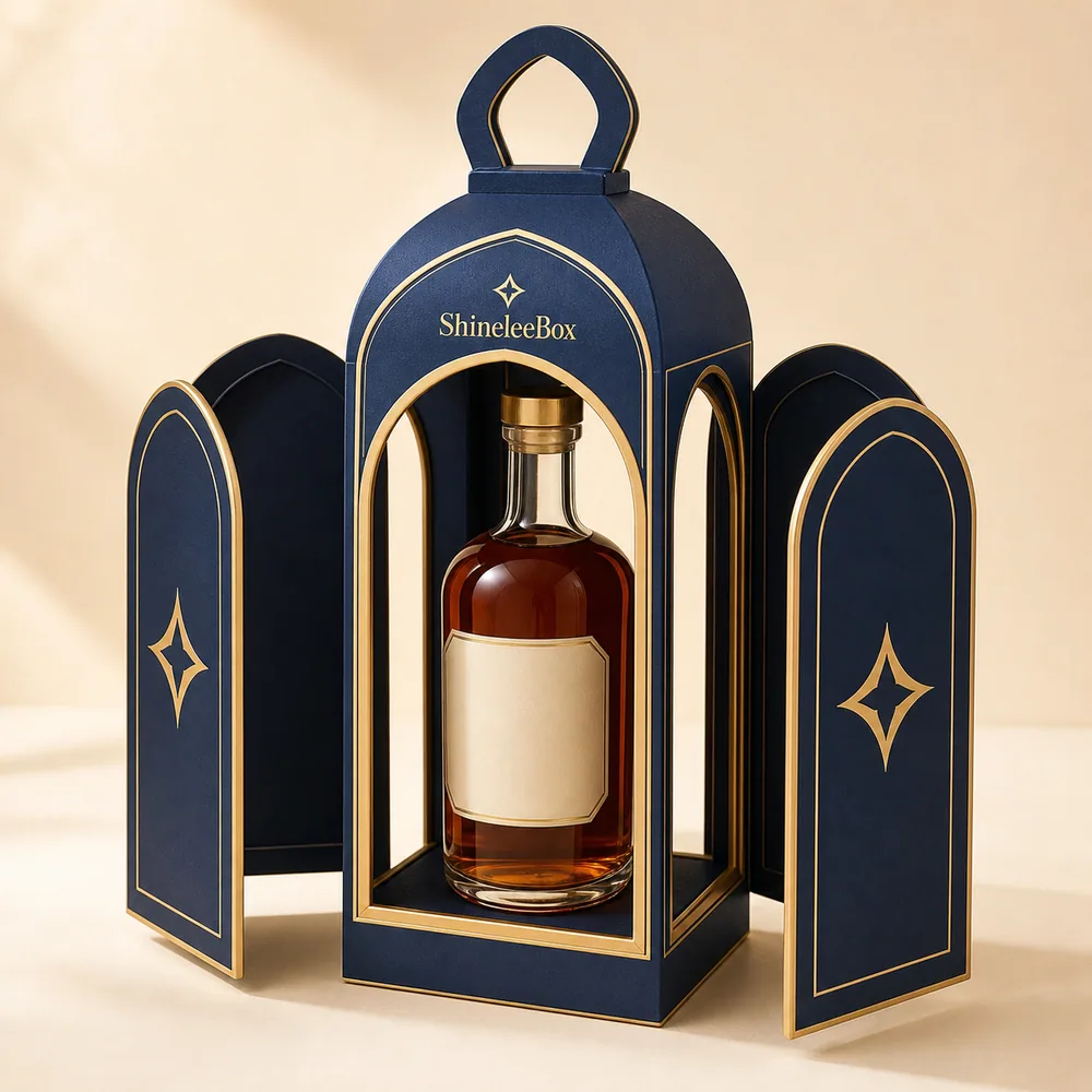 Lantern-Shaped Spirits Gift Box with Opening Panels by ShineleeBox