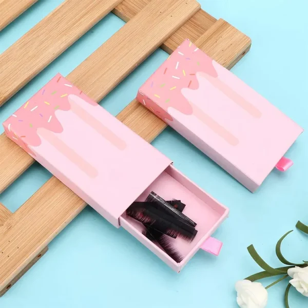 Affordable paper eyelash box pink eyelash box cosmetic packaging box custom logo packaging-2