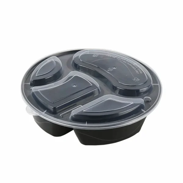 Disposable Round Lunch Box with PP Cover-1