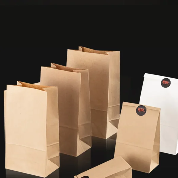 White Kraft Paper Food Packaging Bags-3