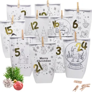 2024 New Christmas Gift Bag Set Custom Design Christmas Advent Calendar Box-2