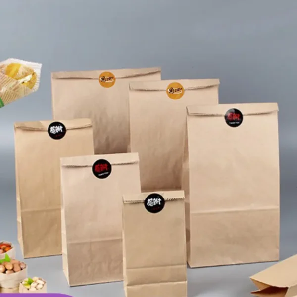 White Kraft Paper Food Packaging Bags-4