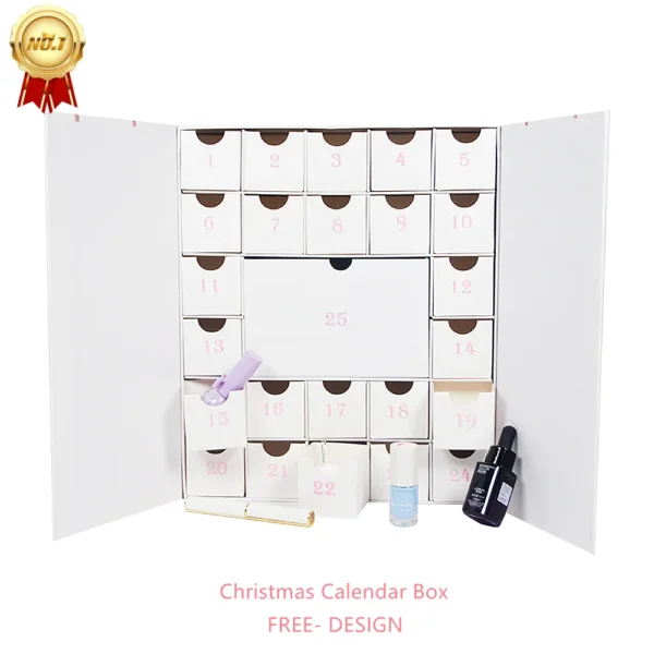 High end custom advent calendar felt luxury Gift Packaging Box custom Christmas Advent Calendar box-1