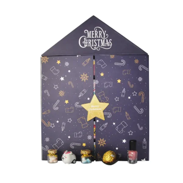 House shape advent calenda with double door-1