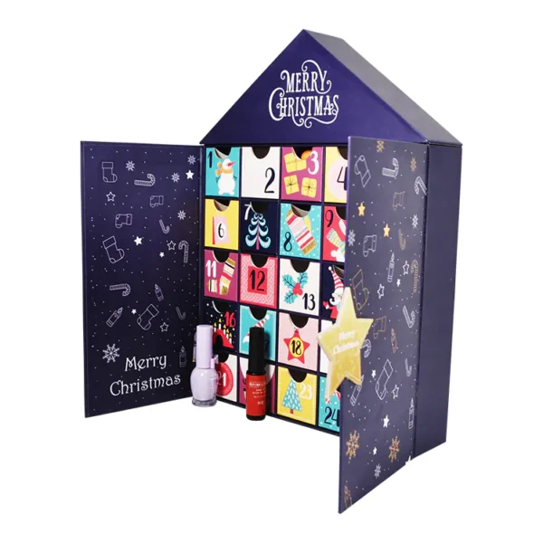 House shape advent calenda with double door-3