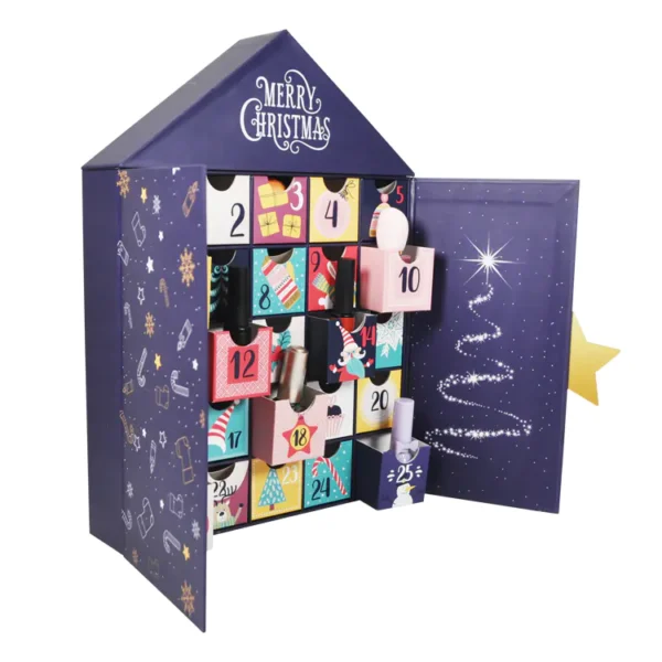 House shape advent calenda with double door-6