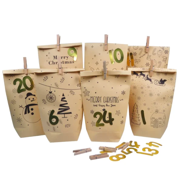 DIY Christmas Paper Bag Set (Yellow)-4