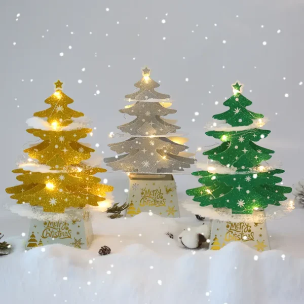 Mini Desktop Paper Christmas Tree Ornaments-4