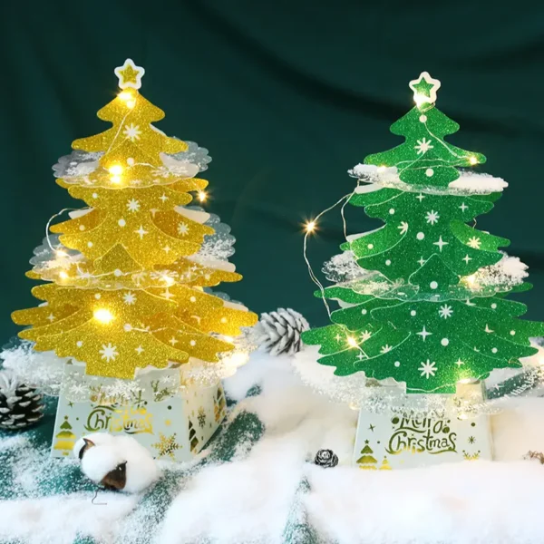 Mini Desktop Paper Christmas Tree Ornaments-5