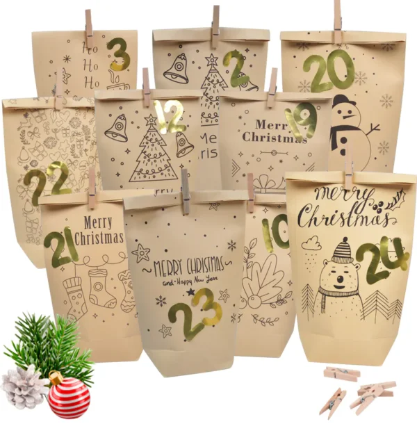 DIY Christmas Paper Bag Set (Yellow)-7