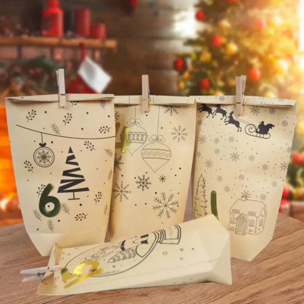 DIY Christmas Paper Bag Set (Yellow)-8